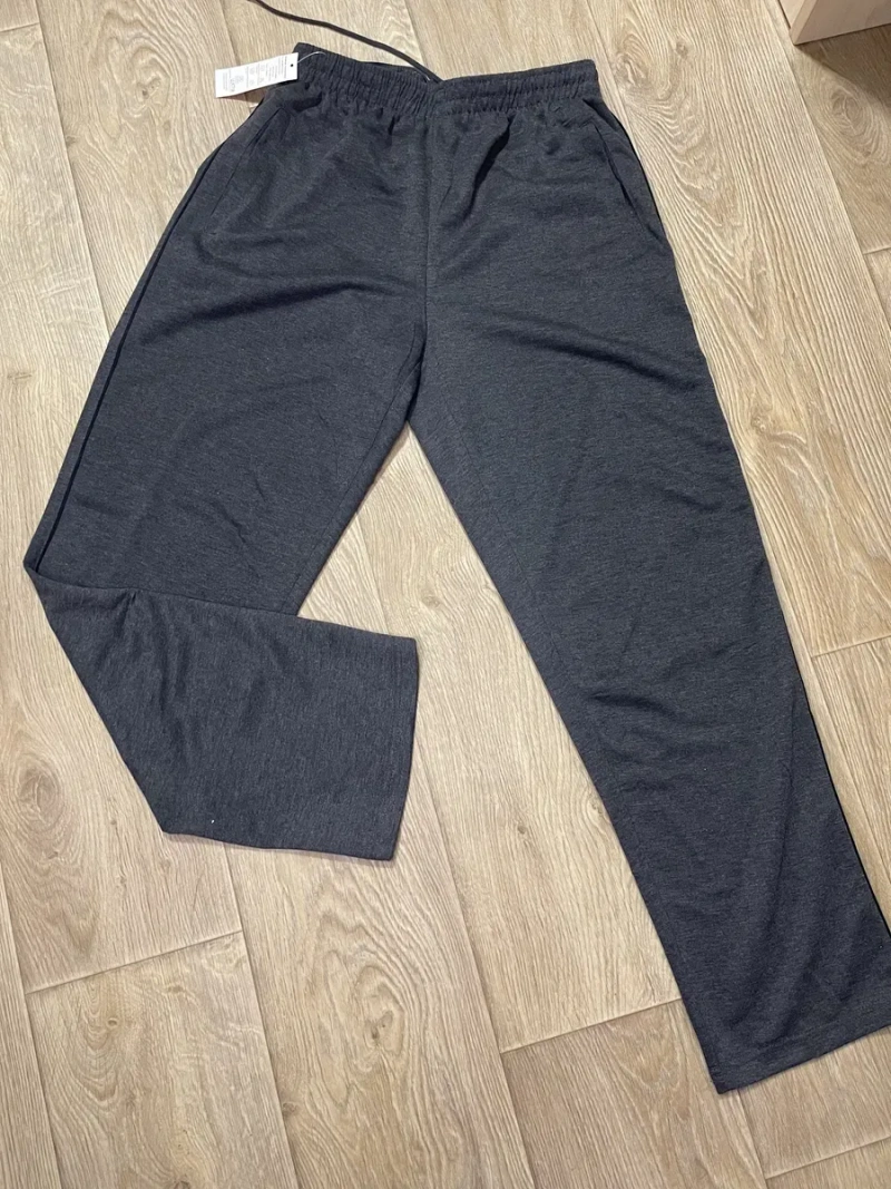 Трикотажні спортивні штани M L XL 2XL 3XL  4XL чоловічі брюки з полосочкою весна літо — фото 6
