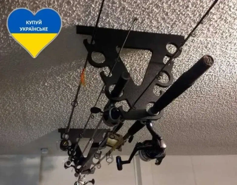 Тримач для спінінгів вудок стельовий Металевий кронштейн