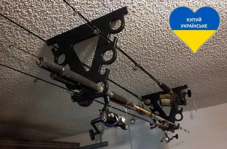 Тримач для спінінгів вудок стельовий Металевий кронштейн — фото 2
