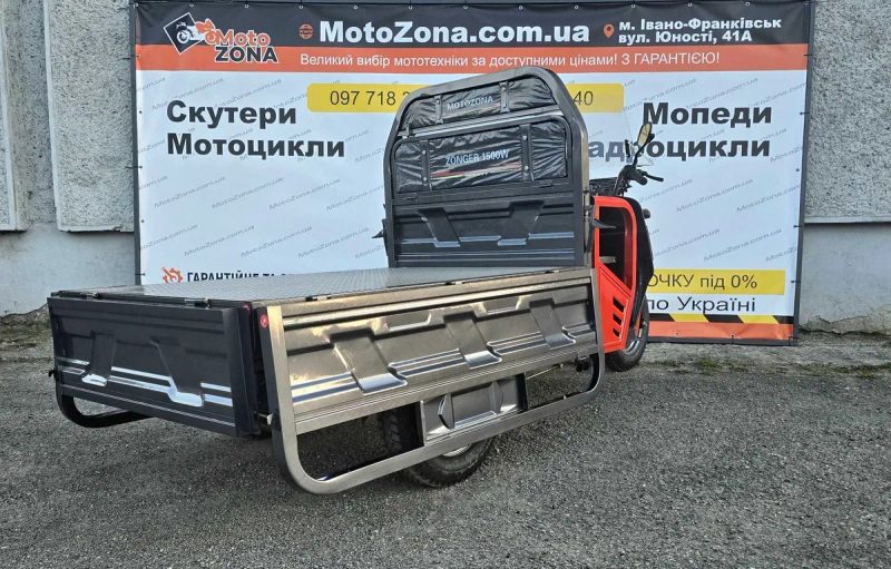 Трицикл вантажний електричний ZONGER 1500w (Колір Графіт) +Доставка — фото 6