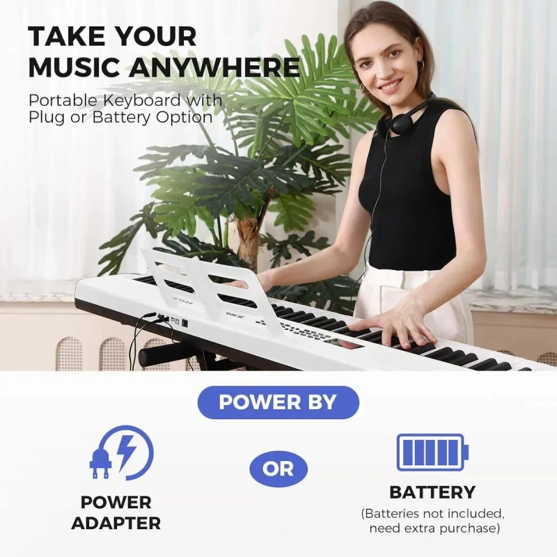 Цифрове піаніно Liberty LEP160 WH (педаль, пюпітр, навушники, блок живлення). Bluetooth — фото 5