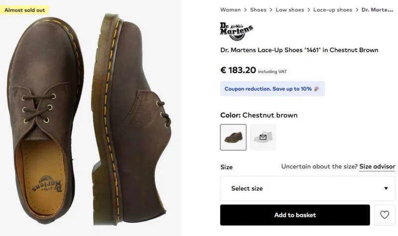 Туфлі унісекс Dr. Martens 1461, 39р — фото 6