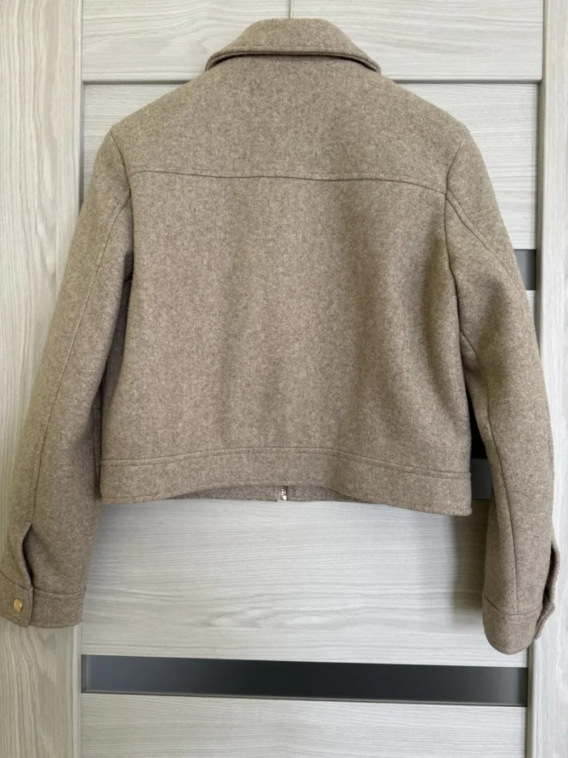 Укорочена демісезонна куртка-жакет Zara (розмір S) — фото 5