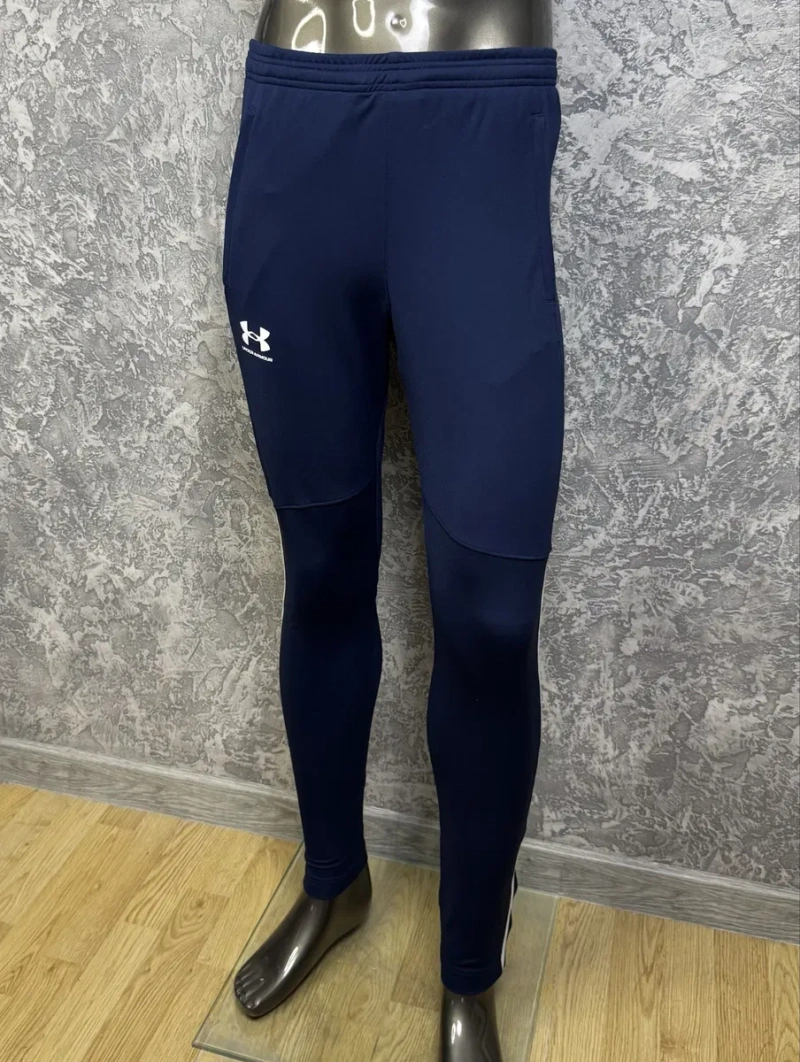 Under Armour Fitted штаны M размер спортивные зауженные синие — фото 8