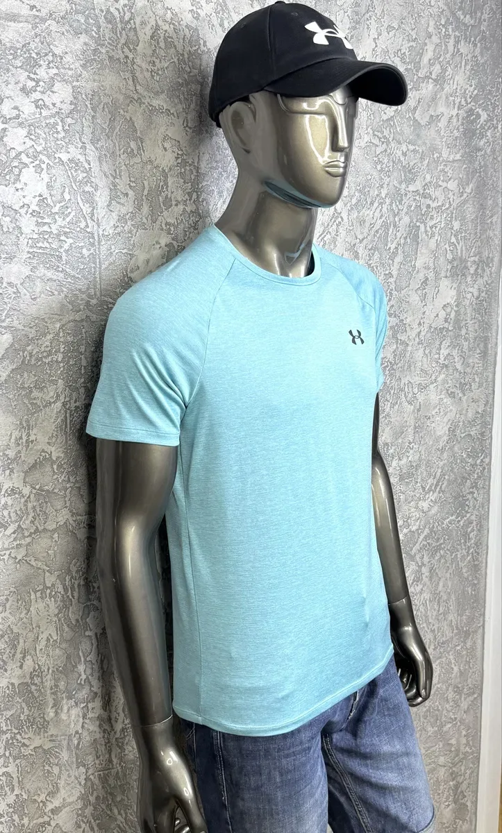 Under Armour Heatgear футболка S-M размер спортивная бирюзовая — фото 6