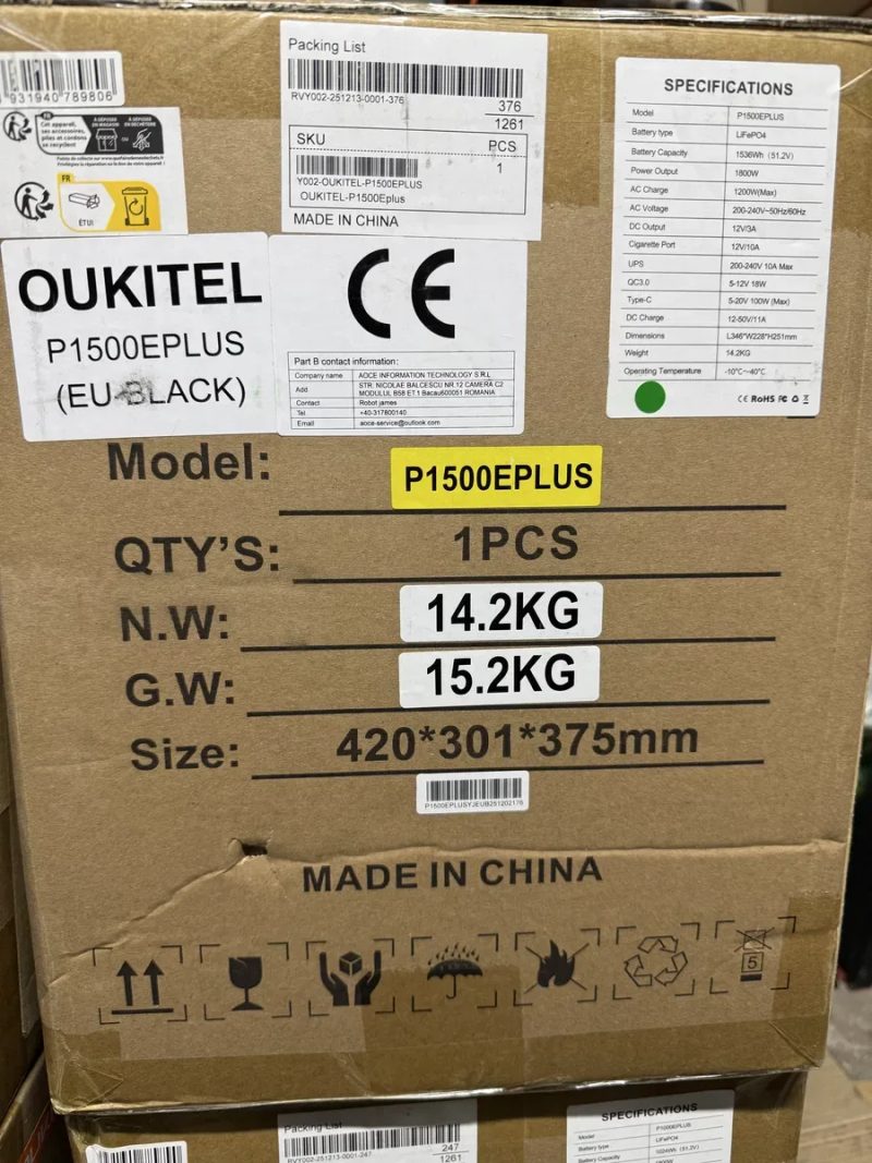 В гаявності! Зарядна станція Oukitel P1500E Plus 1536 ват/год, 1800w — фото 2