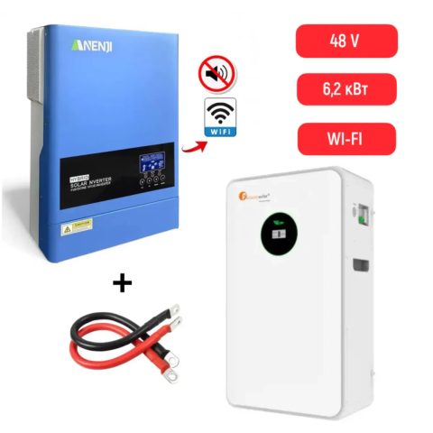 В наявності Комплект резервного живлення Anenji 6.2 кВ з Wi-Fi та АКБ Felicity 5 кВт 48V 100A