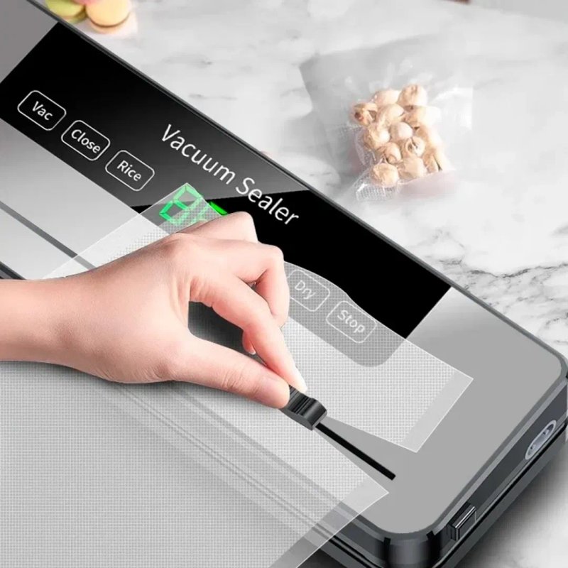 Вакуумний пакувальник, вакуматор, LED-дисплей, різак, 65 кПа, Для сухих/вологих продуктів — фото 6