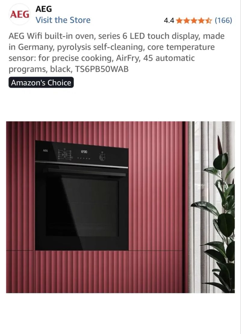 Вбудована духовка AEG Wifi TS6PB50WAB — фото 2