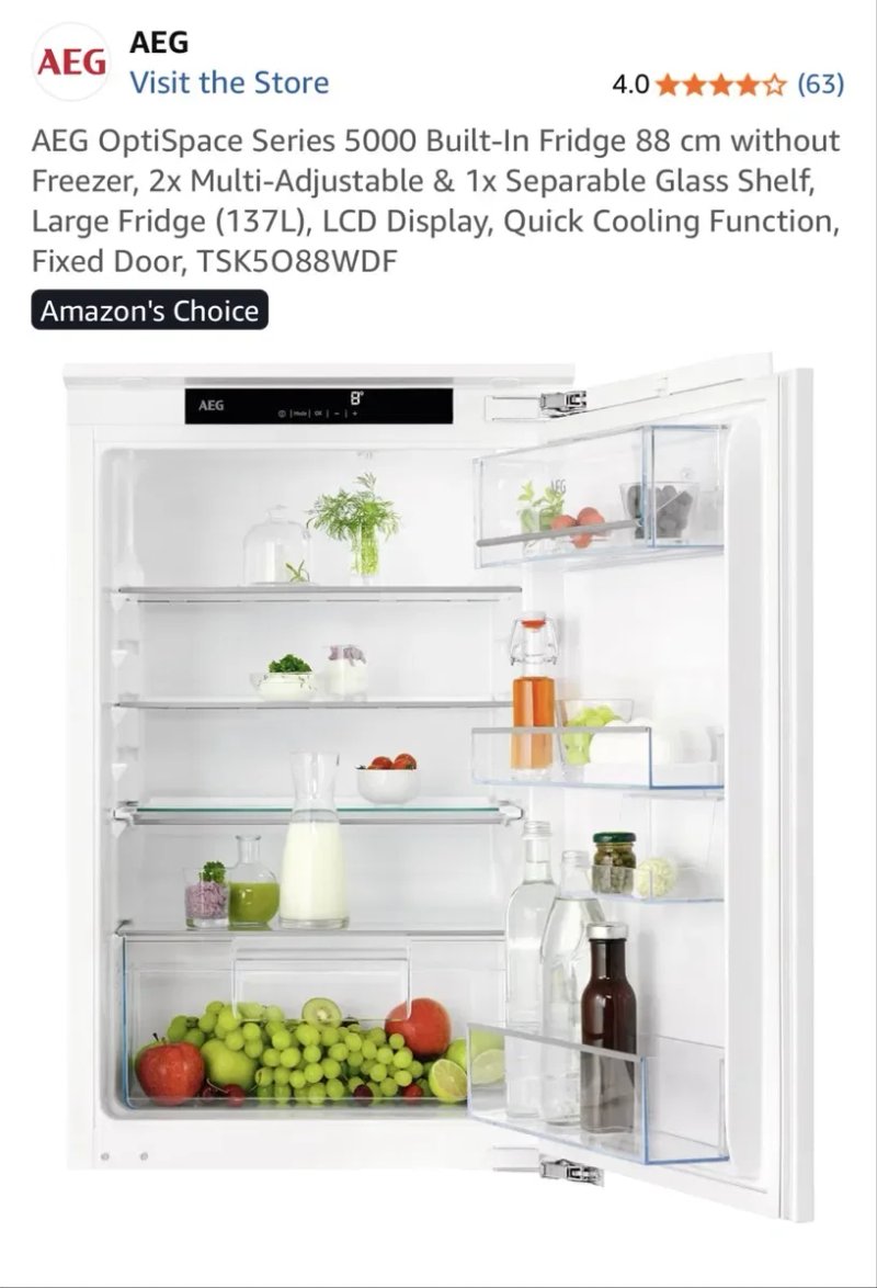 Вбудований холодильник AEG OptiSpace Series 5000 — фото 5