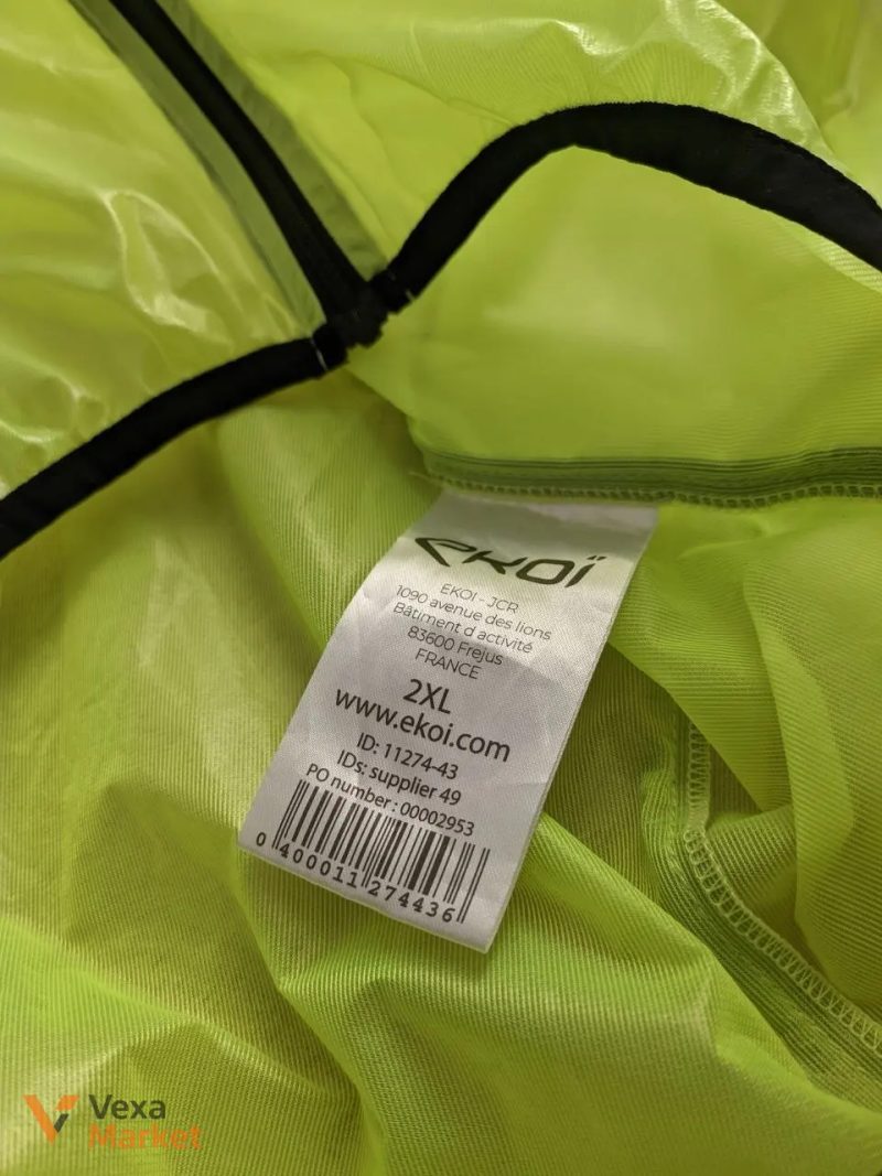 Велосипедна куртка EKOI Perf SHARK Neon Yellow Rain Jacket — фото 3