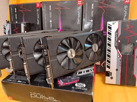 Видеокарта б\у SAPPHIRE PULSE RX570 4GB топ состояние и другие карты