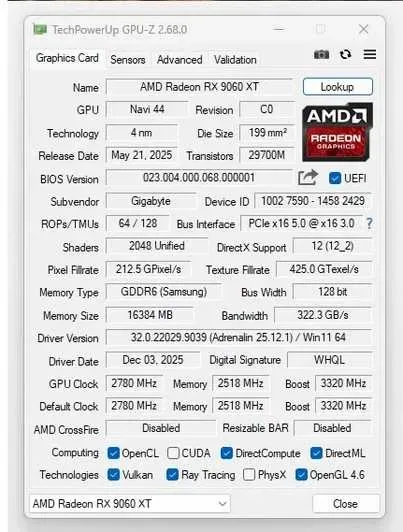 Відеокарта Gigabyte Radeon RX 9060 XT Gaming OC 16GB (GV-R9060XTGAMING OC-16GD) — фото 2