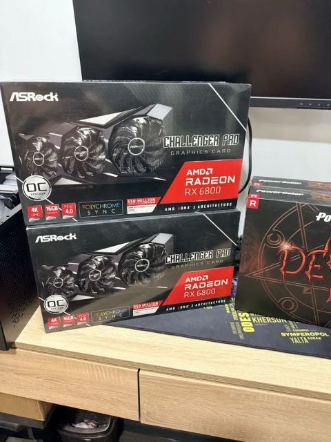 Відеокарта потужна ігрова нова зі Штатів AsRock Challenger PRO  RX6800 16gb GDDR6x
