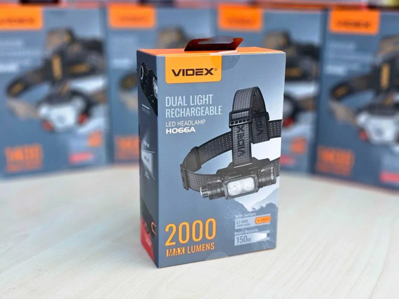 VIDEX VLF-H066A 2000Lm найкращий налобний, світлодіодний ліхтарик на акумуляторі. Якісний, потужний ліхтар відекс 066 з магнітом; Є червоне світло — фото 8