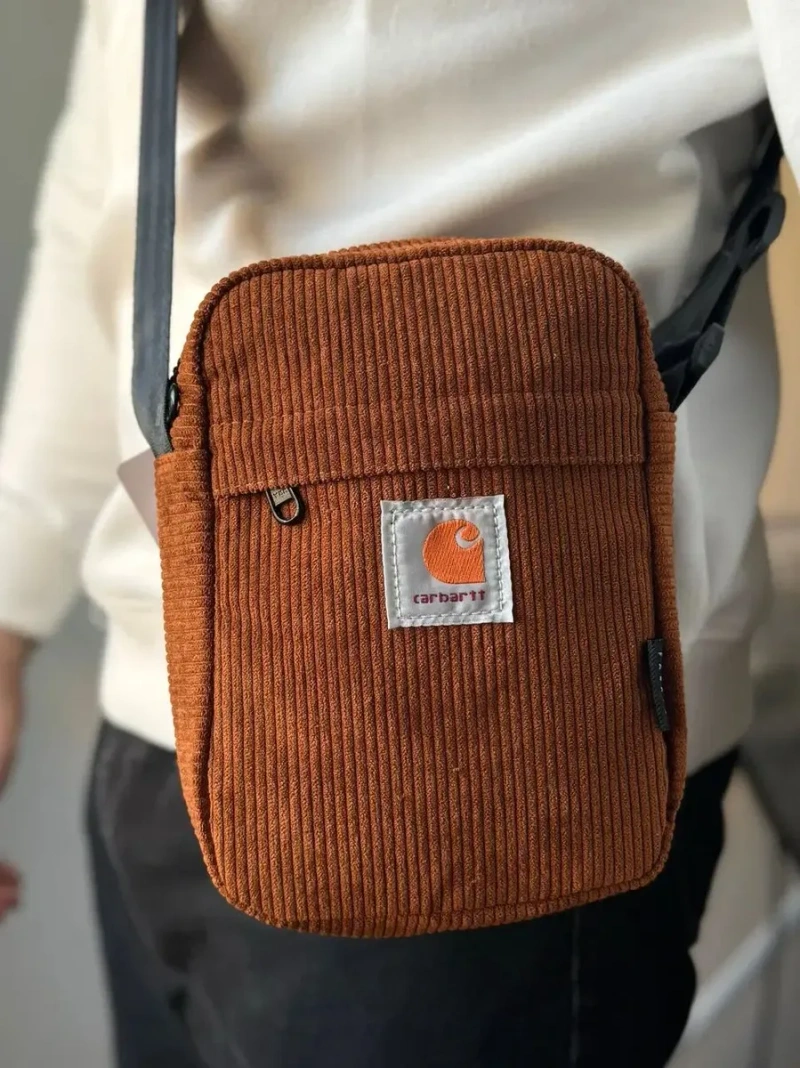 Вінтажна сумка через плече Carhartt:Чорна, Синя, Коричнева. — фото 3