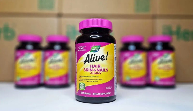 Вітаміни для волосся, шкіри та нігтів Nature's Way Alive 60 жув. табл. — фото 2