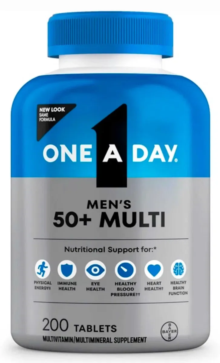 Витамины для мужчин Bayer One A Day Men's 50+, США 200 таблеток — фото 2