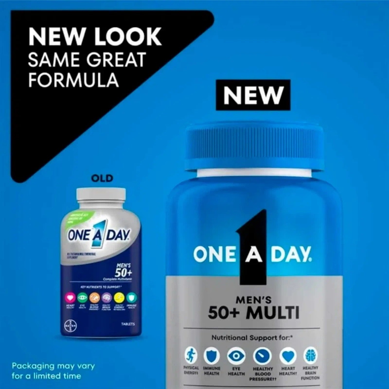 Витамины для мужчин Bayer One A Day Men's 50+, США 200 таблеток — фото 3