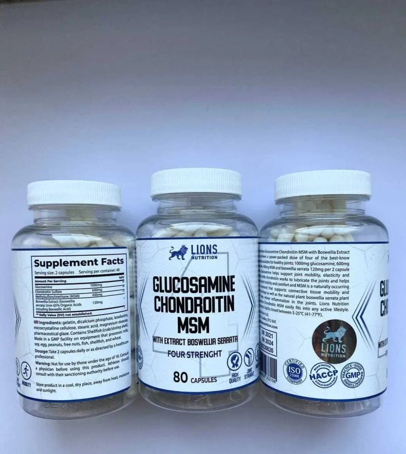 Витамины для суставов Lions Nutrition Glucosamine Chondroitine MSM 80к — фото 3