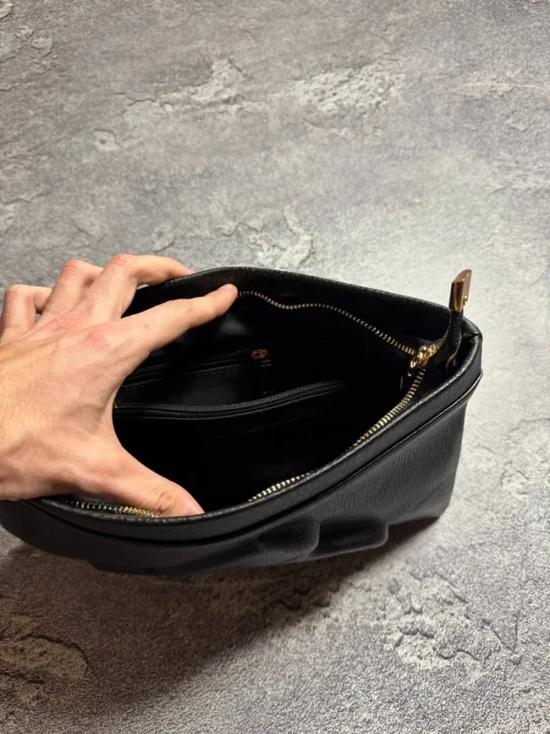 VLIEGER X VANDAM clutch gun in black чорна шкіряна сумка — фото 4