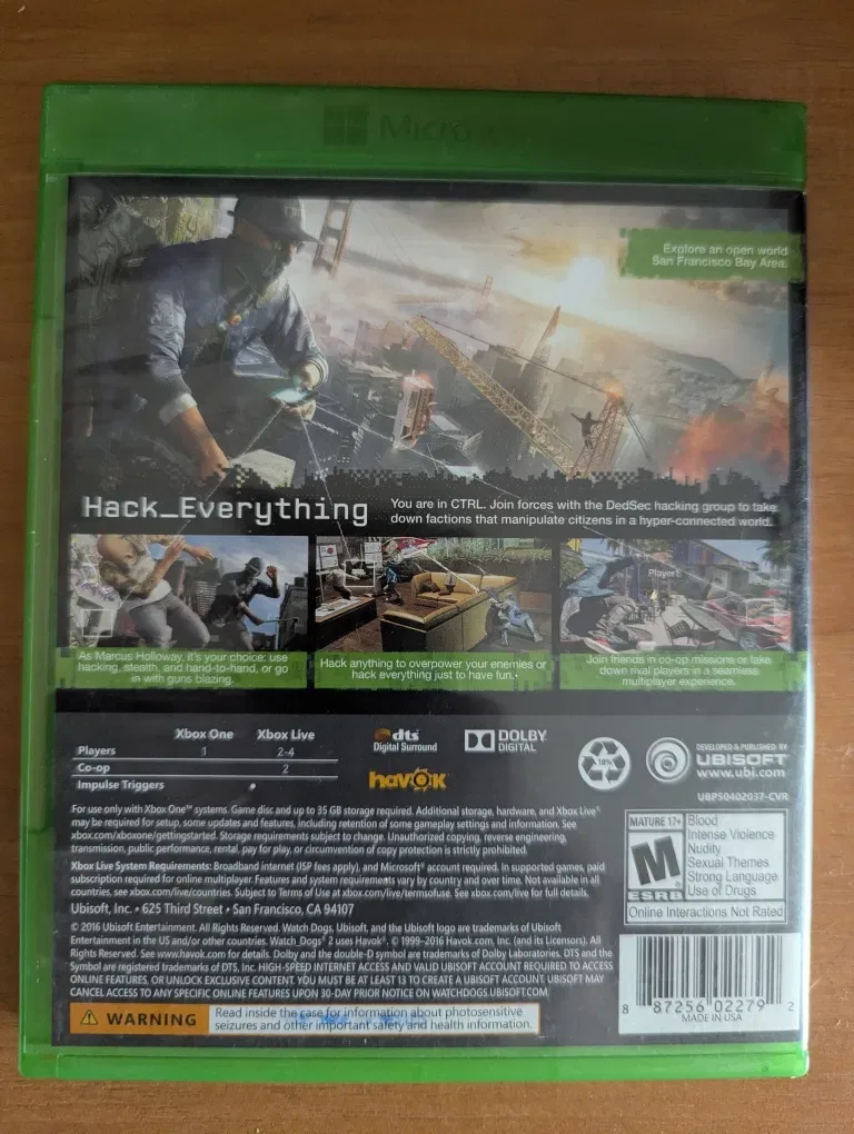 Watch Dogs 2 ігри игры диски на Xbox one series x s — фото 2