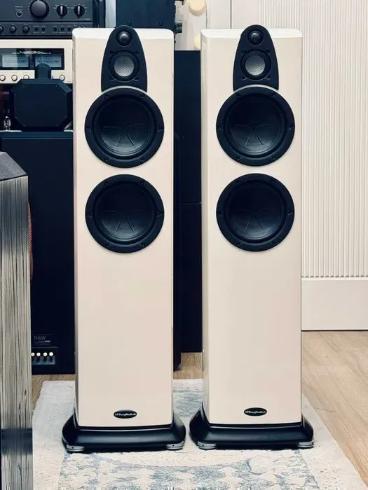 Wharfedale Jade 5 — английская напольная акустика, белый глянец, как новая ℹ️ редкая апериодическая нагрузка, 3 полосы, с коробками | Англия — фото 2