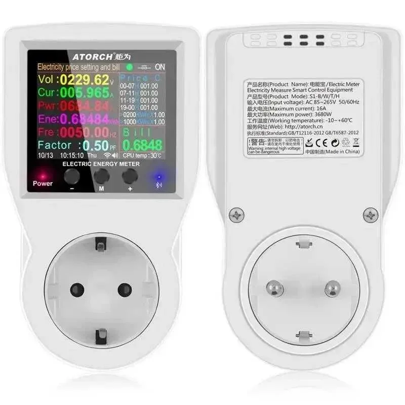 WiFi Смарт розетка - ATORCH S1TW. Ватметр реле напруги термостат Керує за часом, температурою або станом мережі. — фото 3