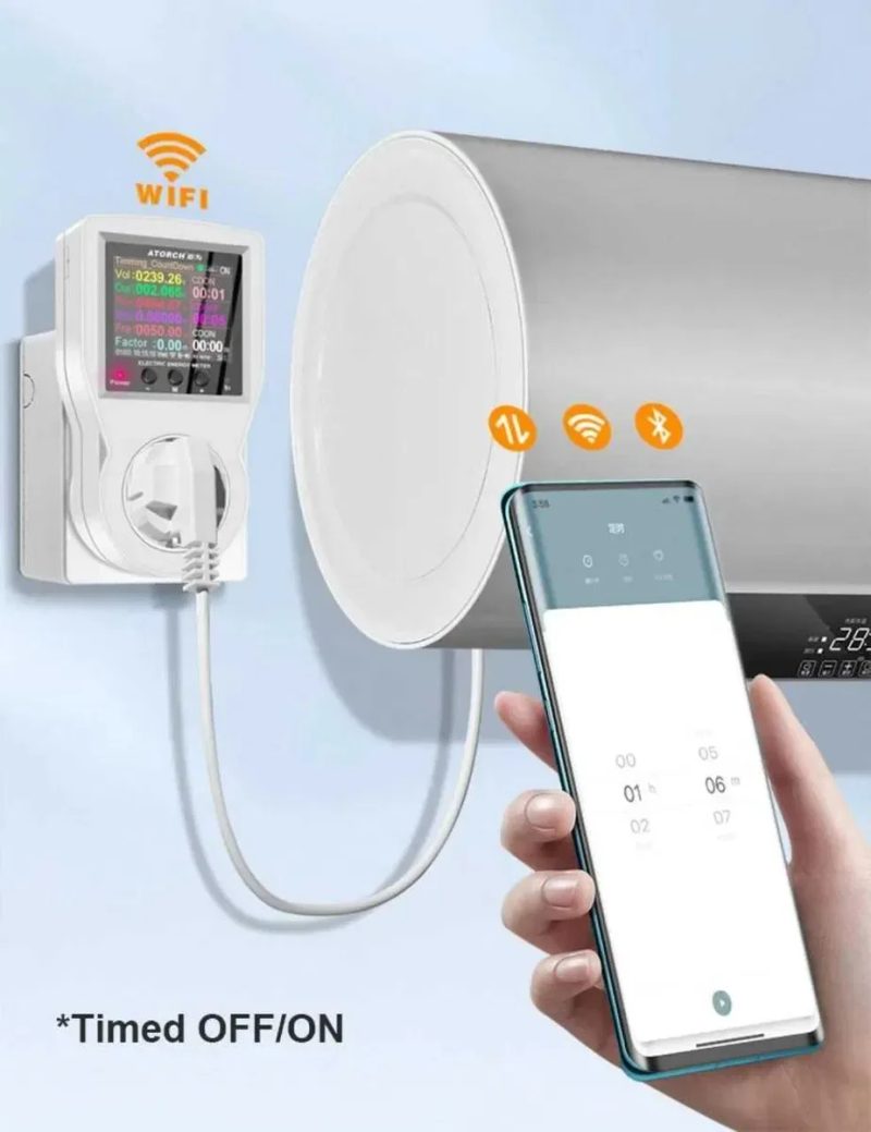 WiFi Смарт розетка - ATORCH S1TW. Ватметр реле напруги термостат Керує за часом, температурою або станом мережі. — фото 8