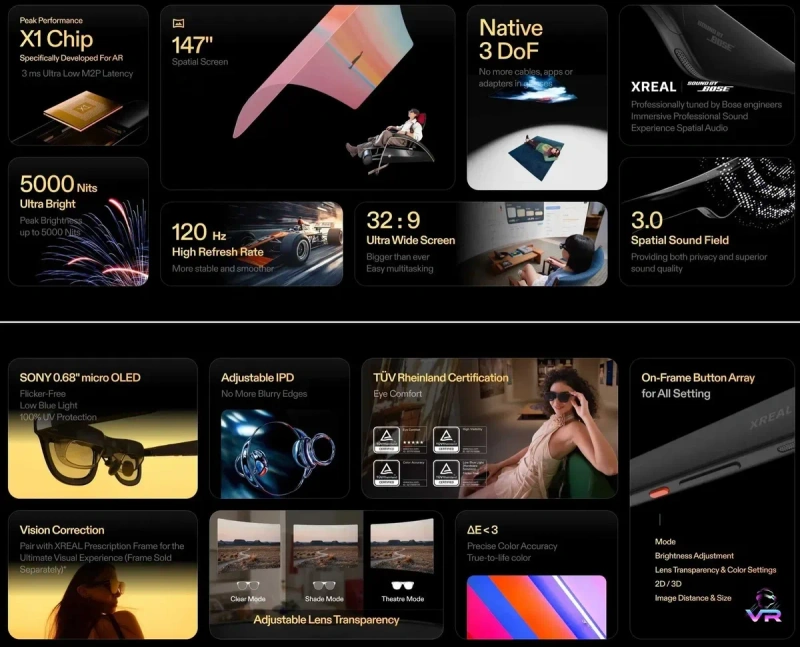 ‼️ XREAL 1S !NEW 2026 (Sony OLED 120Hz iPhone, Steam Deck, Switch) — фото 7