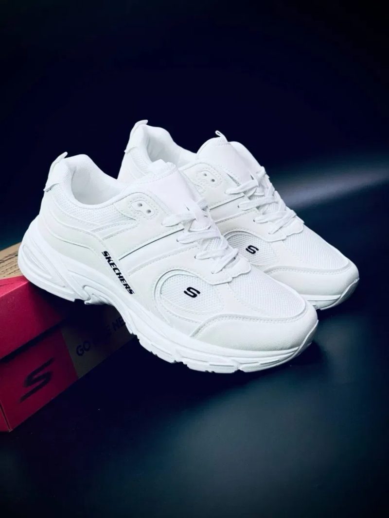 Якісні літні кросовки для чоловіків Skechers Performence кожані чоловічі кросовки скечерс білі — фото 3