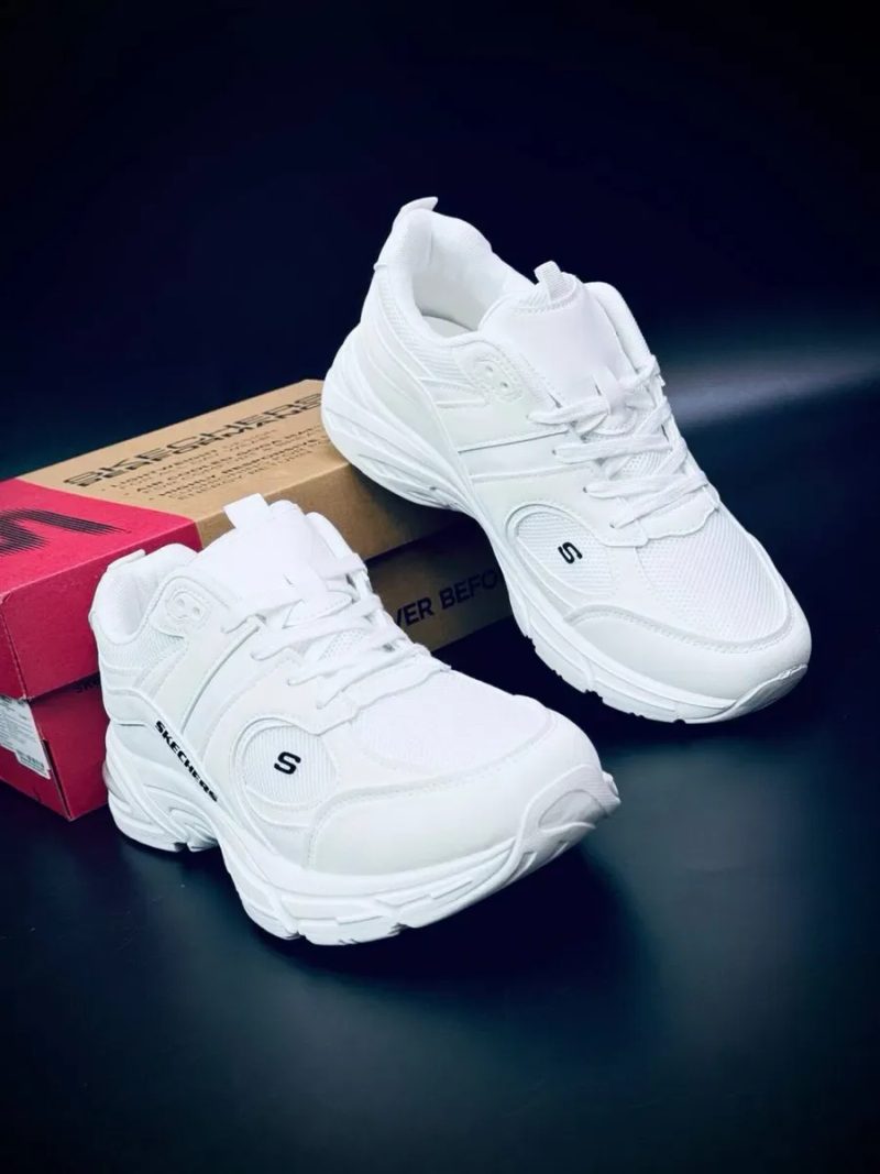Якісні літні кросовки для чоловіків Skechers Performence кожані чоловічі кросовки скечерс білі — фото 6