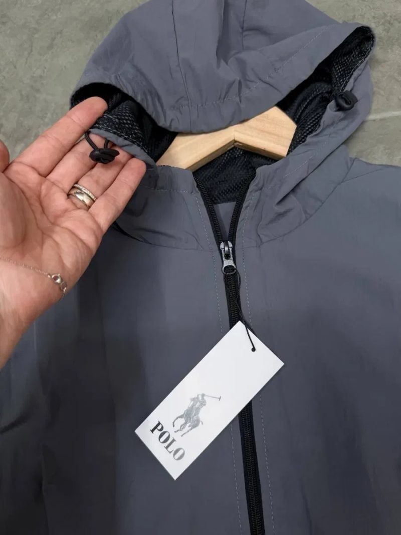 Якісний та легкий костюм Polo Ralph Lauren: вітровка та штани, водовідштовхувальна плащівка, чорний та сірий,  S–3XL — фото 6