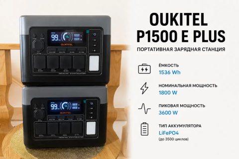 заряднa станція Oukitel p1500 e plus( 1536wh ) для комфорту