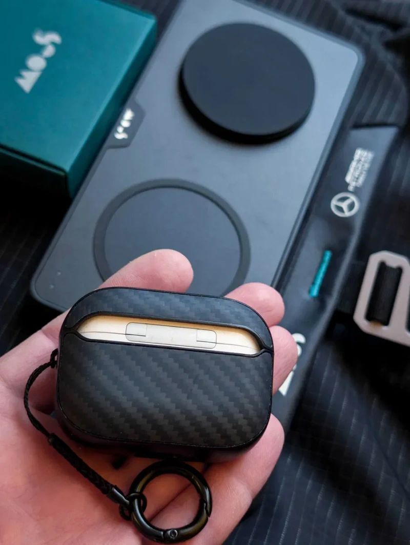 Защитный кейс "Mous" Aramid Fibre к наушникам Apple AirPods Pro 1 и 2 — фото 8