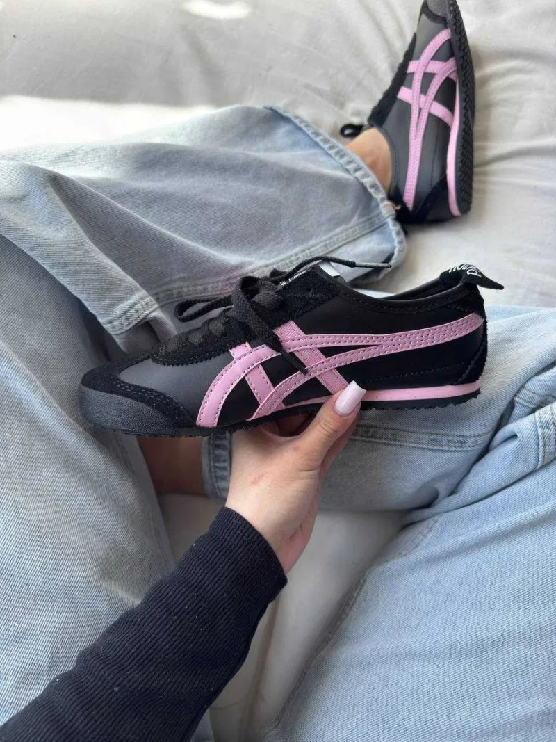 Женские Asics Onitsuka Tiger Black Pink/ Асикс Оницука Тайгер черные розовые 38 39 40 41 — фото 2