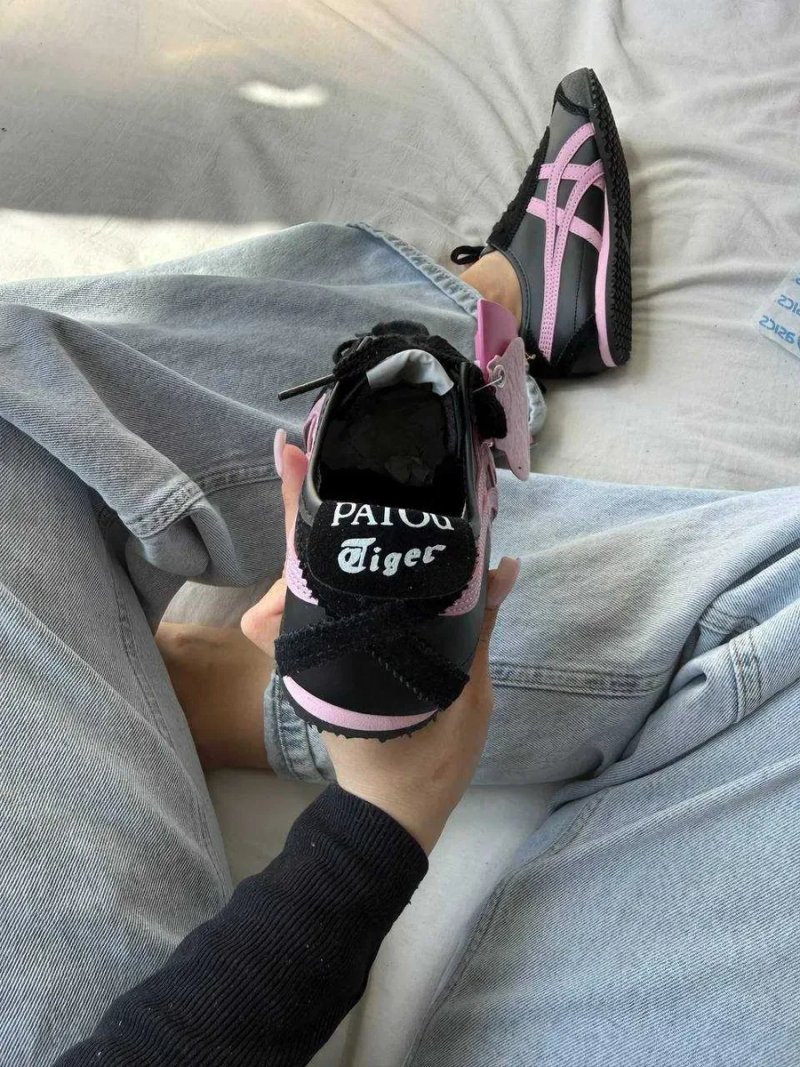 Женские Asics Onitsuka Tiger Black Pink/ Асикс Оницука Тайгер черные розовые 38 39 40 41 — фото 3