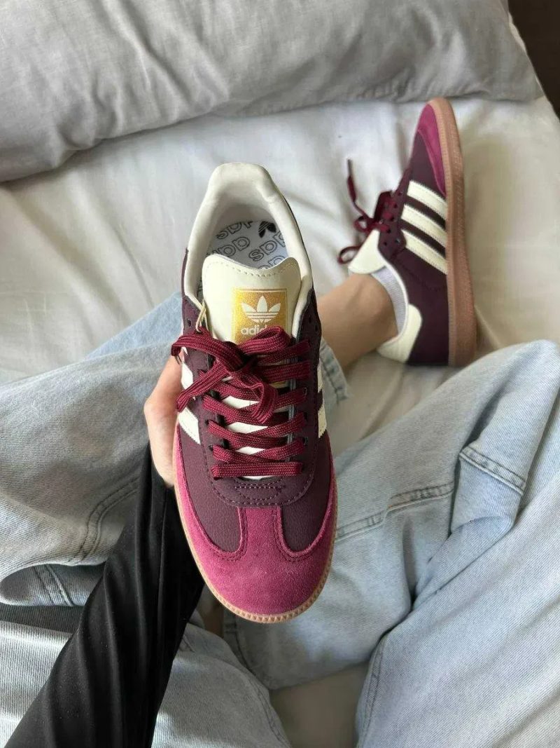 Женские кроссовки Adidas Samba OG Maroon / Адидас самба бордовые 36 38 39 40 — фото 2