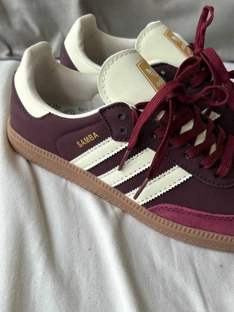 Женские кроссовки Adidas Samba OG Maroon / Адидас самба бордовые 36 38 39 40 — фото 4