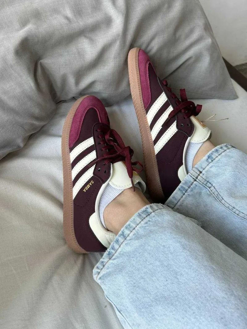 Женские кроссовки Adidas Samba OG Maroon / Адидас самба бордовые 36 38 39 40 — фото 5