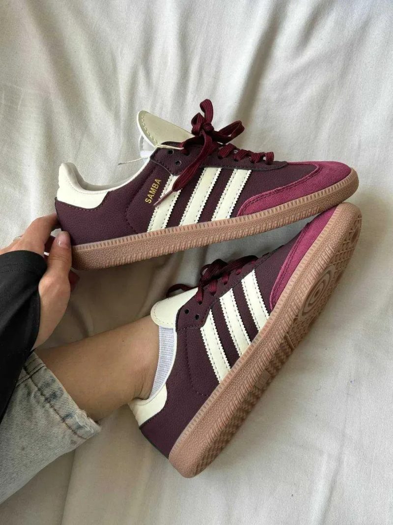 Женские кроссовки Adidas Samba OG Maroon / Адидас самба бордовые 36 38 39 40 — фото 7