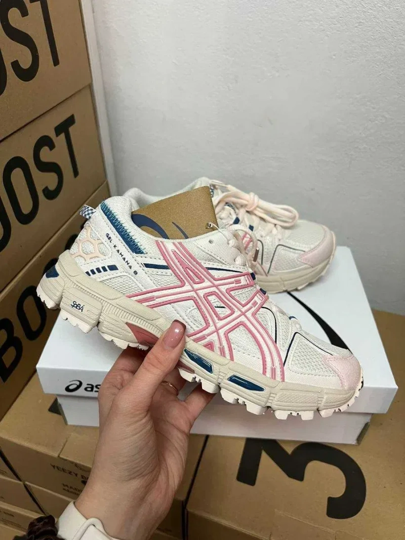 Женские кроссовки Asics Gel-Kahana 8 White Pink / Асикс Гель Кахана 8 белые розовый 36 37 38 39 40 41 — фото 2