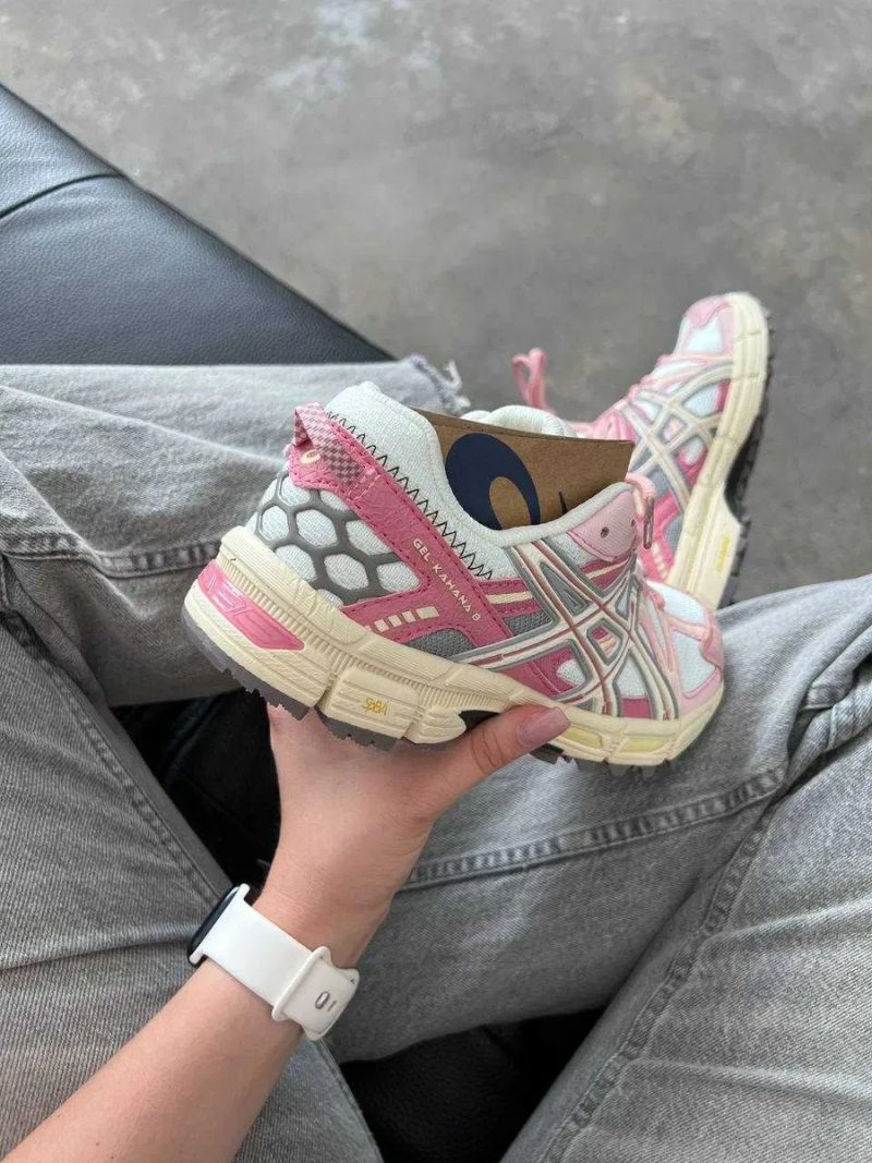 Женские кроссовки Asics Gel-Kahana 8 White Pink / Асикс Гель Кахана 8 белые розовый 36 37 38 39 40 41 — фото 4
