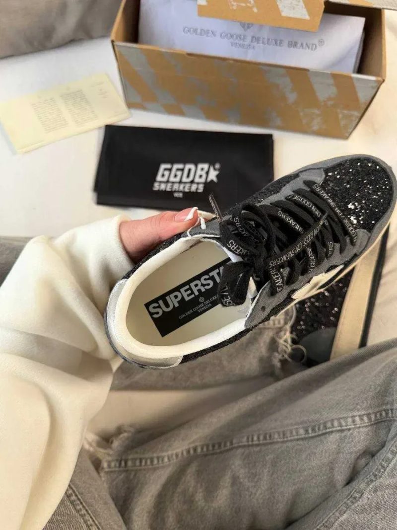 Женские кроссовки Golden Goose Black Grey Sparkles / Голден Чуз черные серые  36 37 38 39 40 — фото 4