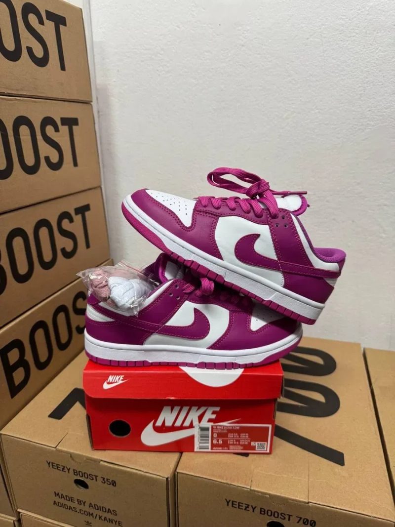 Женские кроссовки Nike Dunk low pink white / Найк данк розовые 36 37 38 39 40 — фото 8