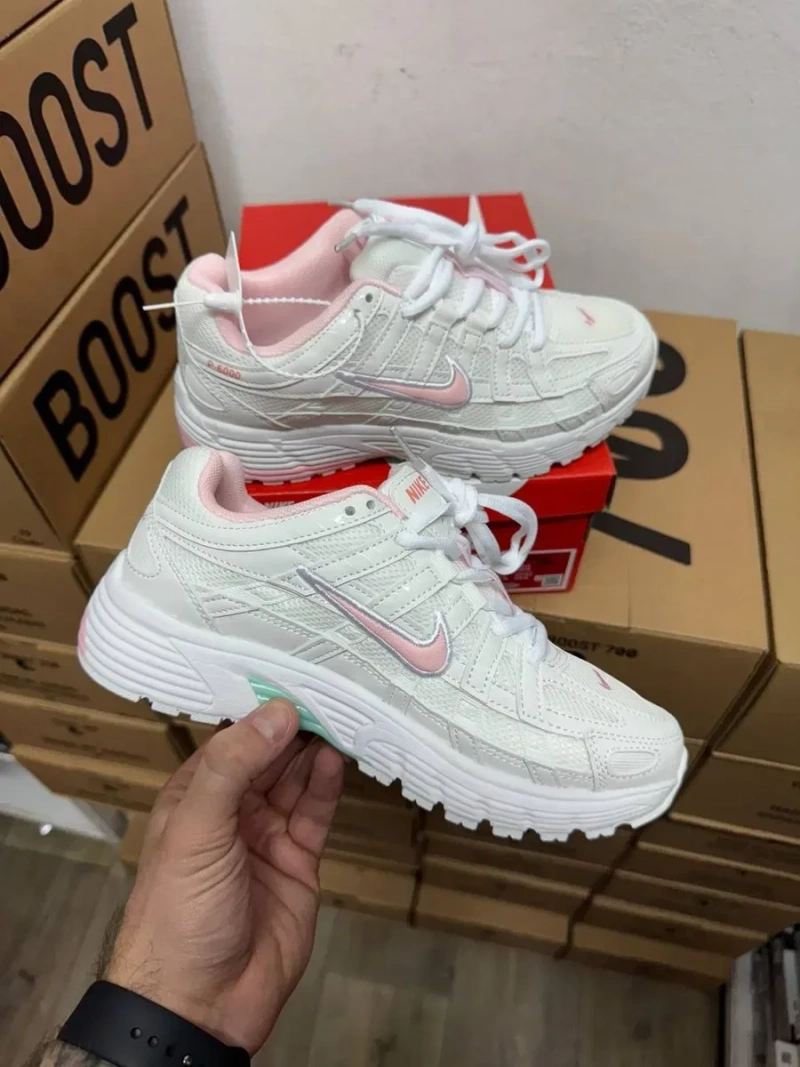 Женские кроссовки Nike P-6000 White Pink / Найк П-6000 белые розовые 36 37 38 39 40 — фото 4