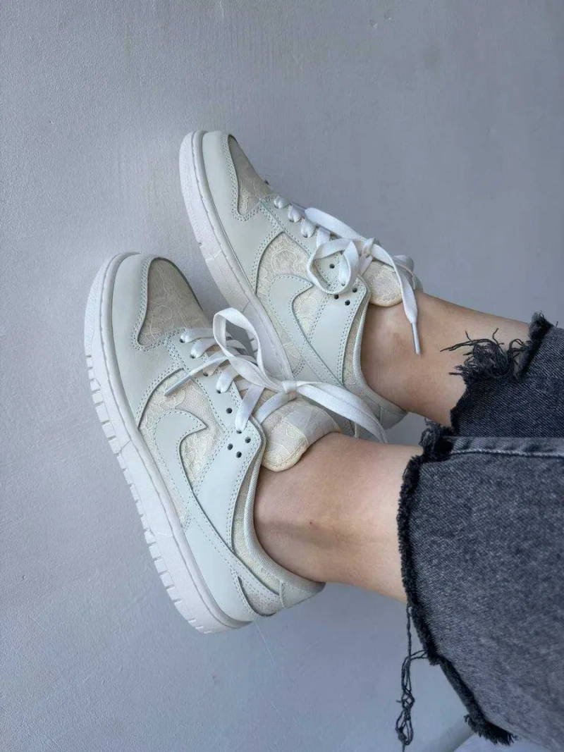 Женские кроссовки Nike SB Dunk Laces Pack / Найк Данк бежевые 36 37 38 39 40 41 — фото 7