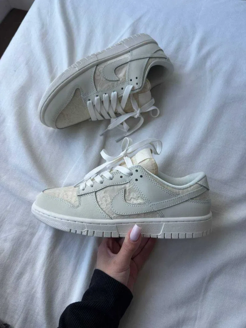 Женские кроссовки Nike SB Dunk Laces Pack / Найк Данк бежевые 36 37 38 39 40 41 — фото 8