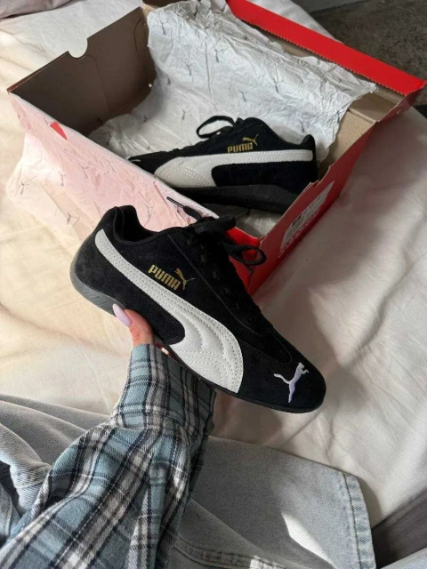 Женские кроссовки Puma SpeedCat black white / Пума Спидкет черный белый 36 37 38 39 40
