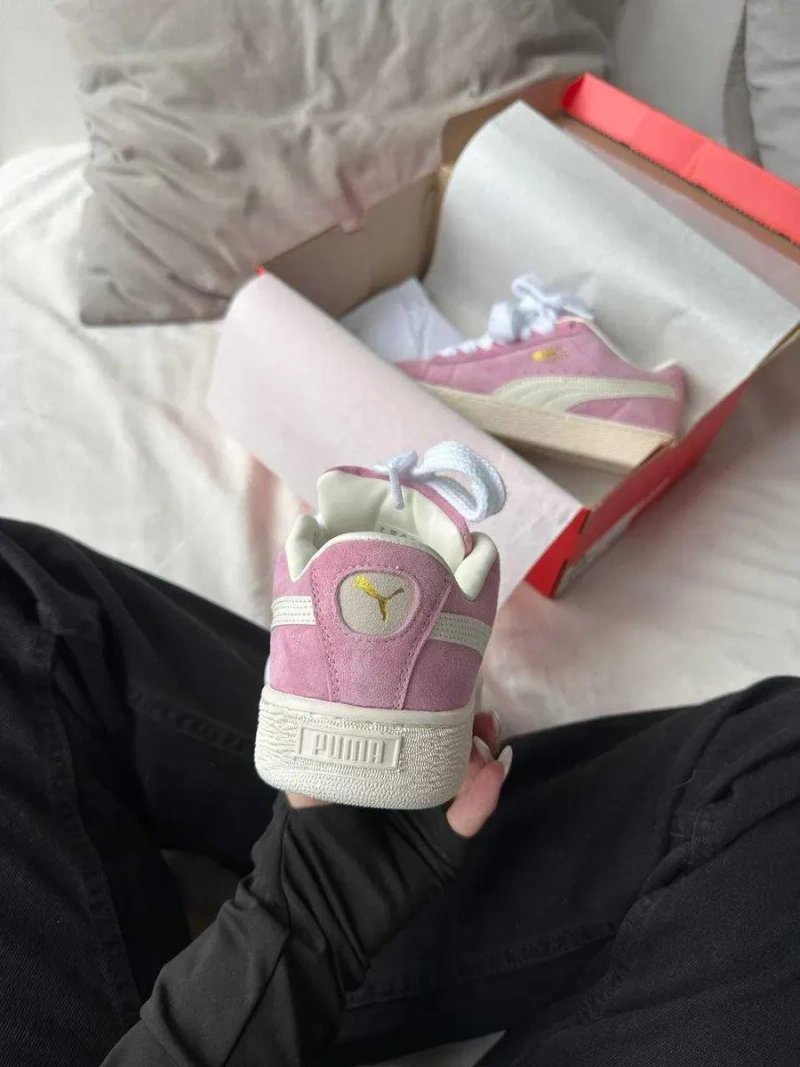 Женские кроссовки Puma Suede XL pink white / Пума XL белые розовые 36 37 38 39 40 — фото 2